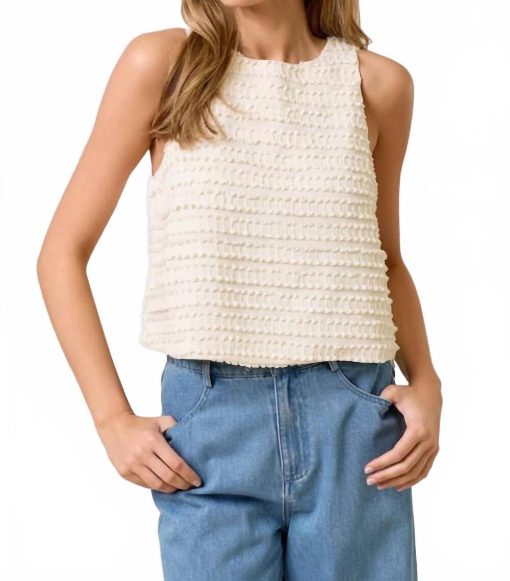 NEW LALAVON felicity sleeveless ruffle top in cream